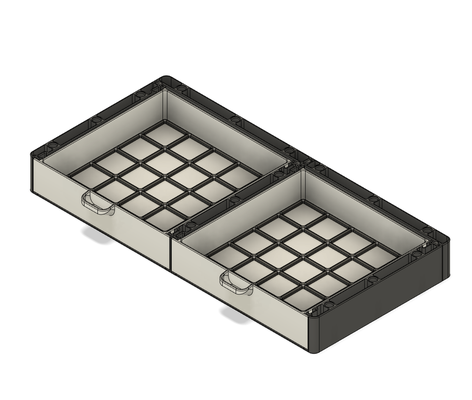 5x5x6u modulare cremagliera sistema gridfinity cassetti by grafxp utensili organizzatori cassetto estensibile 3d print model - Mito3D