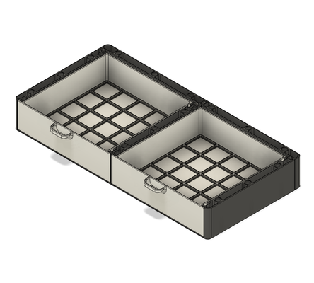 5x5x8u modulare cremagliera sistema gridfinity cassetti by grafxp utensili organizzatori cassetto estensibile 3d print model - Mito3D