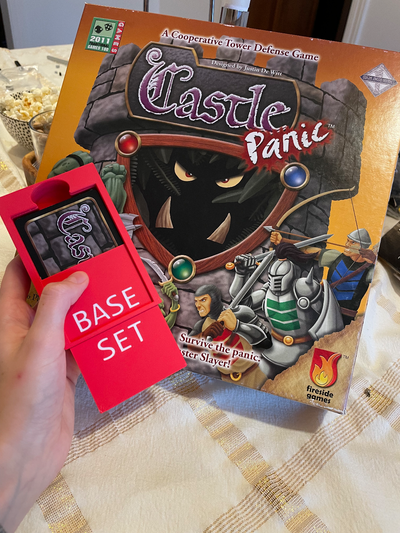 castle panic card box base set by esotericwizard toys & games board castlepanic game deck holder cards draw fireside orc monster family organizer container slide lid deckbox 3d print model - Mito3D