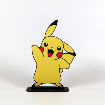 sallama pikaçu görüntüle sanat 4 renk renkli yazdır by fazworksca 2d pokemon şirin hediye nerdy inek geek nostalji oyun çocuğu nintendo dekor dekoratif 3d print model - Mito3D