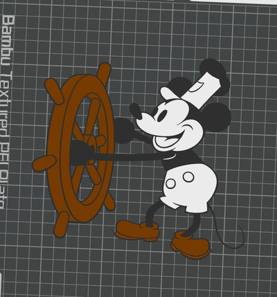 steamboat mickey by markserna31 art 2d willie mult color ams disney 3d print model - Mito3D