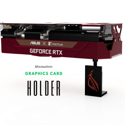 minimalistisch grafik karte halter unterstützung by jonathan1987 hobby diy elektronik asus rog gaming pc fall mantel gebäude bambu bambulab grafikkarte 3d print model - Mito3D