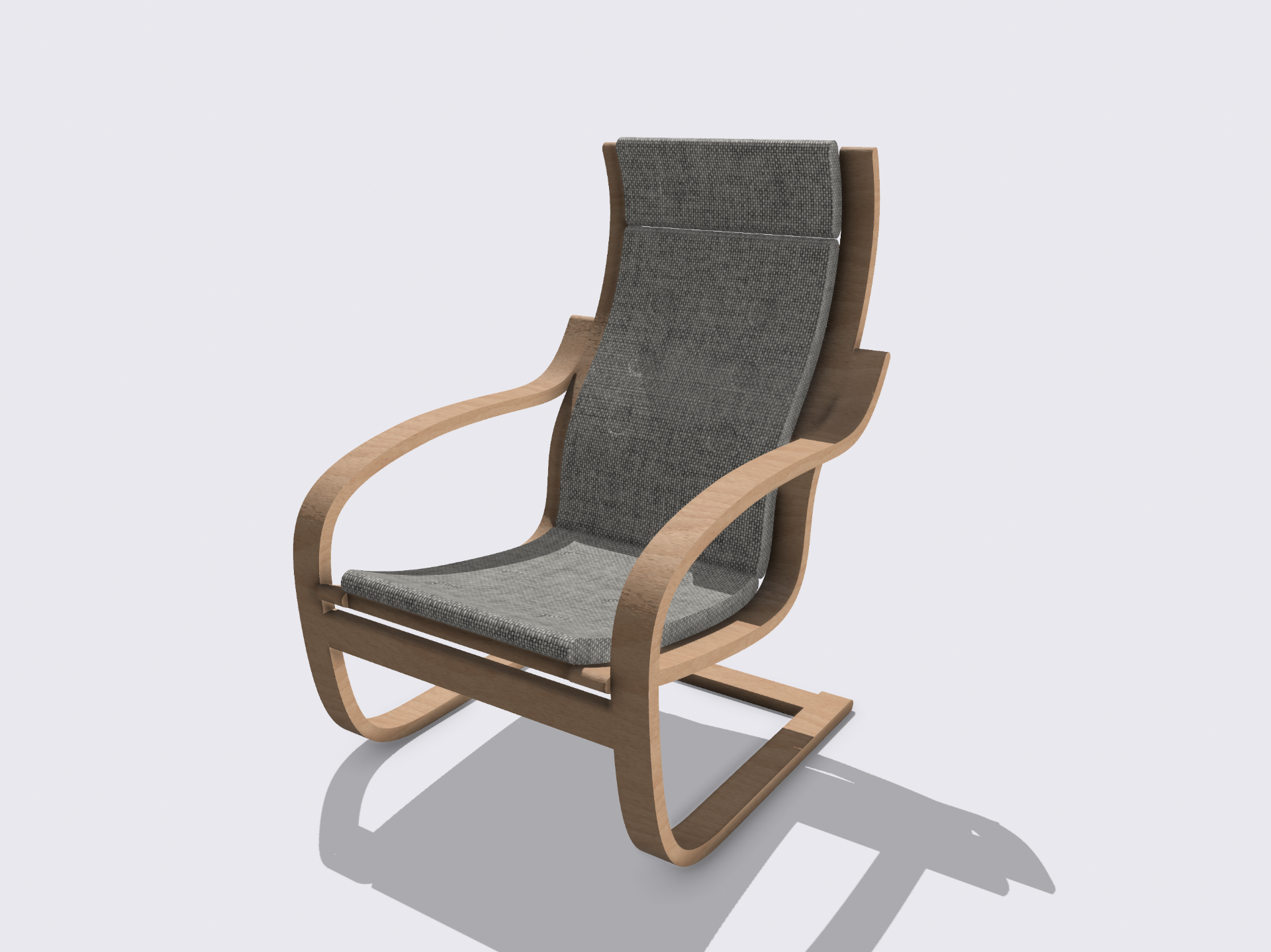 miniature ikea poang salon chaise poupée maison by s0hm miniatures 3D print model - Mito3D