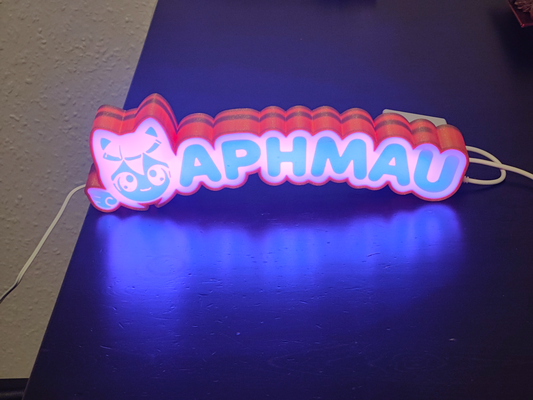 aphmau leuchtkasten by abonnieren kunst zeichen logos led box ams fan art licht lampe lampenkasten mehrfarbig youtuber gaming dekor aphmau 39 3d print model - Mito3D