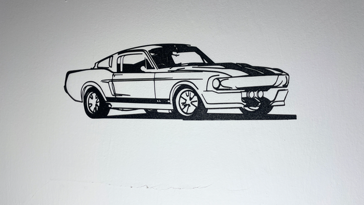 pared arte vado mustango gt 500 by rob g 2d coche vehiculo mural decoración eleanor shelby gt500 3d print model - Mito3D