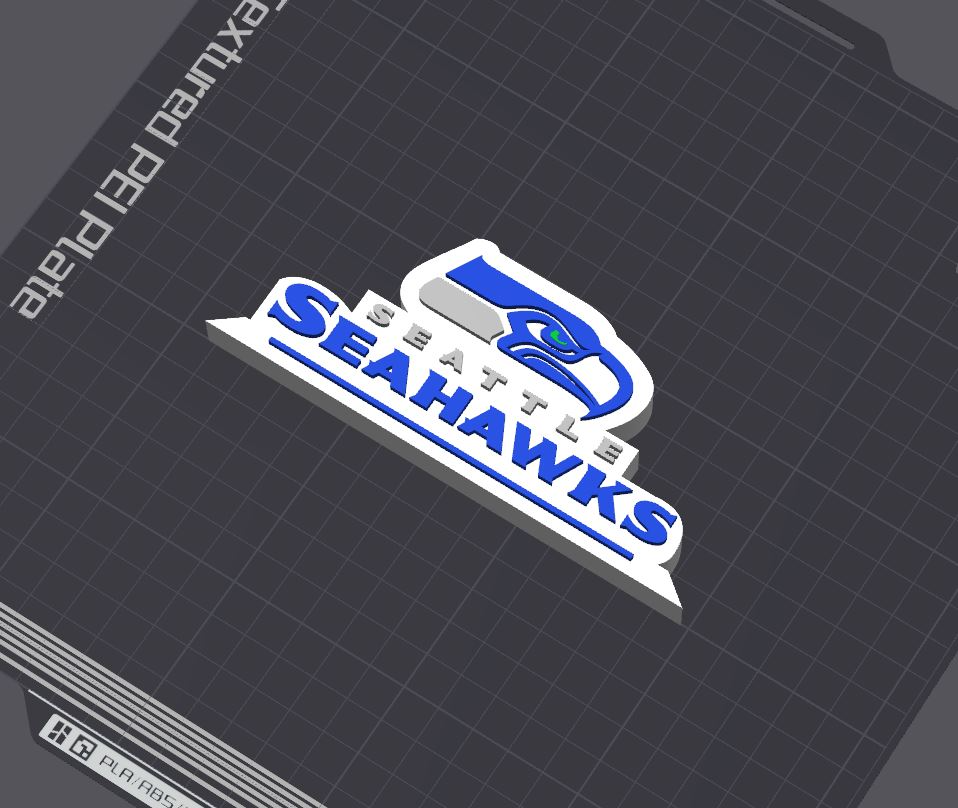 seattle halcones marinos logo mesa estante soporte by 5kyrunn3r arte señales logos nfl nacional fútbol liga america estados unidos americano ams listo firmar superbowl 3D print model - Mito3D