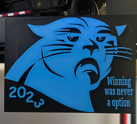 carolina panther 2023 gewinnen möglichkeit zeichen by abonnieren kunst logos sport nfl magnet 3d print model - Mito3D