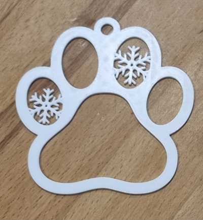 dog paw snowflake - high resolution by vigo 3d household decor dow 3d print model - Mito3D