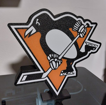 nhl pittsburgh pinguini lightbox by creazionipersonalizzate domestico arredamento hockey luce guidato lampada scatola 3d print model - Mito3D