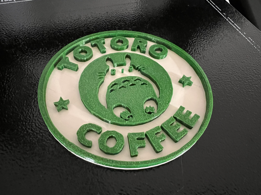 totoro café coaster badge signe aimant by dubmehard art panneaux logos studio ghibli 3d print model - Mito3D