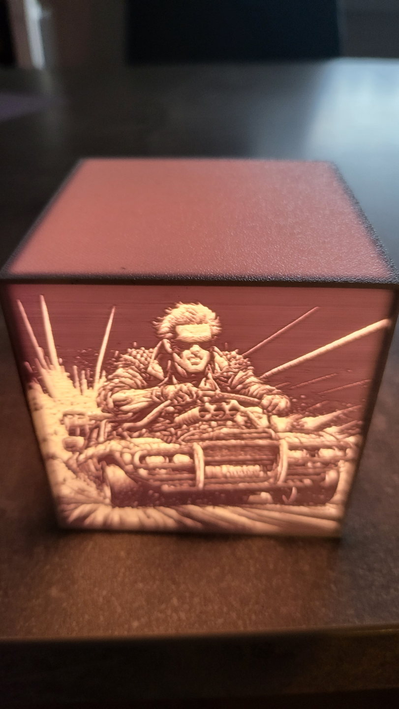 lithophane box furieux max thème by aobens art modèles lithobox litho fureur route lumière supporter 3D print model - Mito3D