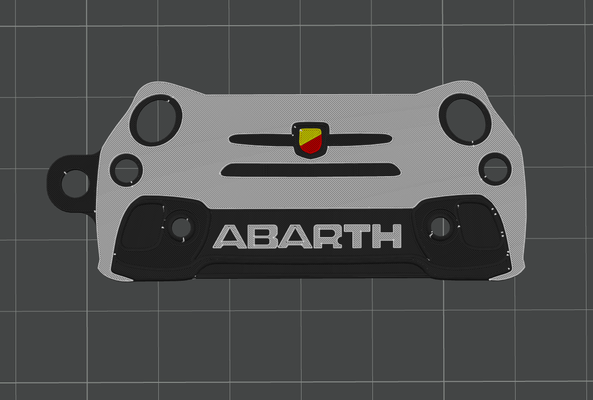 abarth 500 by andy mozol art 2d car keychain no ams needed 3d print model - Mito3D