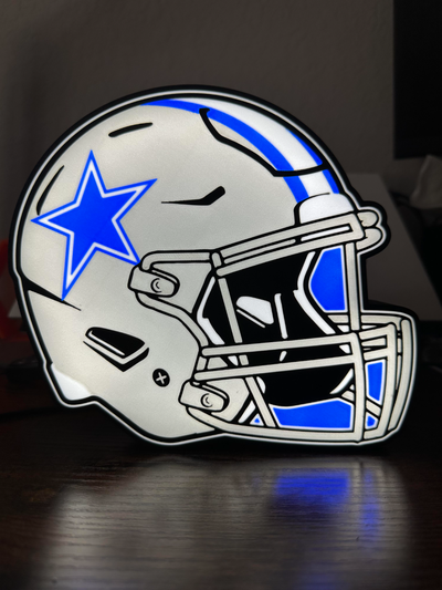 dallas cowboy lightbox by geek genio collettivo arte segni loghi calcio texas gli sport logo luce scatola guidato nazione squadra casco regalo 3d print model - Mito3D