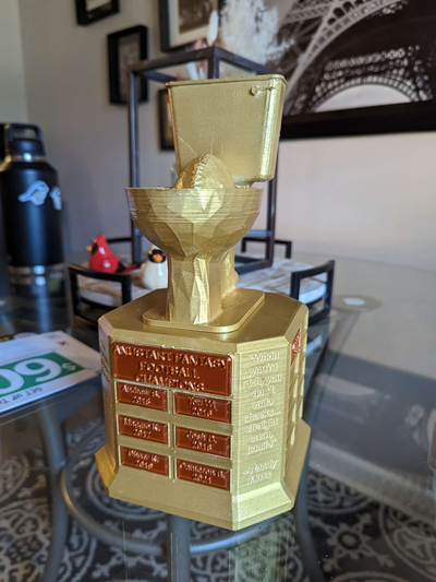 fantasy football trophy w nameplate slots by 3d6 designs hobby & diy sport outdoors 3d print model - Mito3D