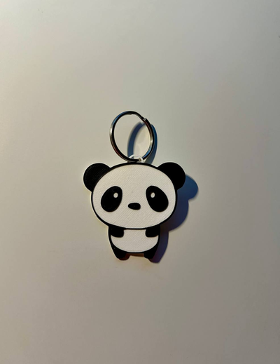 panda chaveiro by otasek3d arte 2d chave anel animal porta chaves animais fofa 3d print model - Mito3D