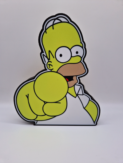 homer simpson lightbox by 3dgiftsbe art signs & logos simpons logo 3d print model - Mito3D