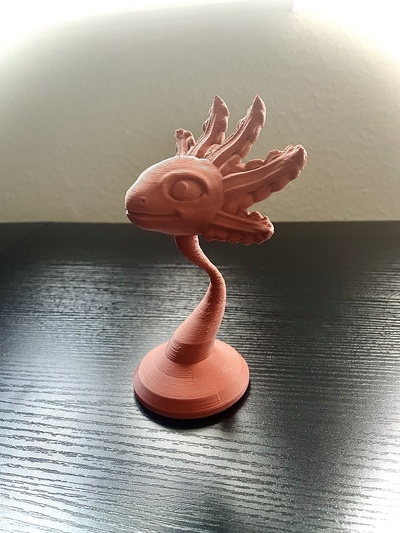 cute smiling axolotl statue by endk7designs art sculptures sculpture glassesholder ringholder creature 3d print model - Mito3D