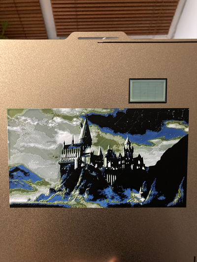 hogwarts school of witchcraft wizardry by zimbic art 2d harry potter hogwards hueforge magic castle 3d print model - Mito3D