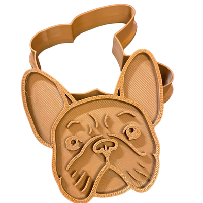 french bulldog cookie cutter stamp by dashmik tools hand imprint bull dog puppy dough 3d print model - Mito3D