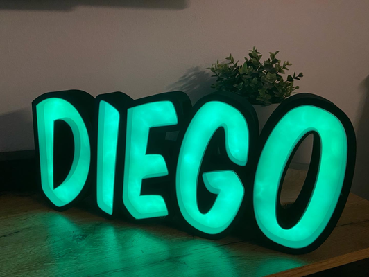 namenslampe lightbox diego letter by flexn-3d art signs & logos letters lamp 3d print model - Mito3D