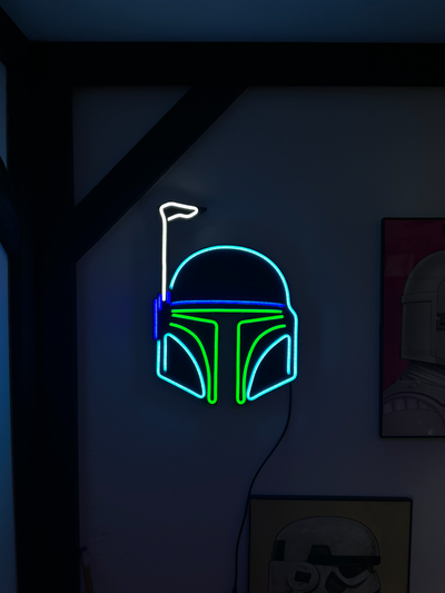 mando boba fett neon işaret by şeylerpatprinted sanat işaretler logolar mandaloryalı bobafett imza ışıklı ışık 3d print model - Mito3D