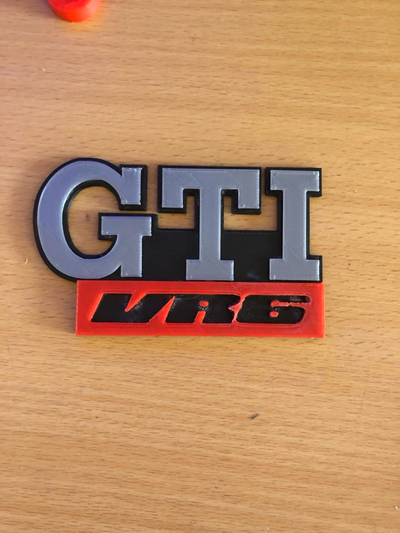 vw golf mk2 gti vr6 emblem by dyozcz hobby & diy vehicles vwgolf vr vag golf2 3d print model - Mito3D