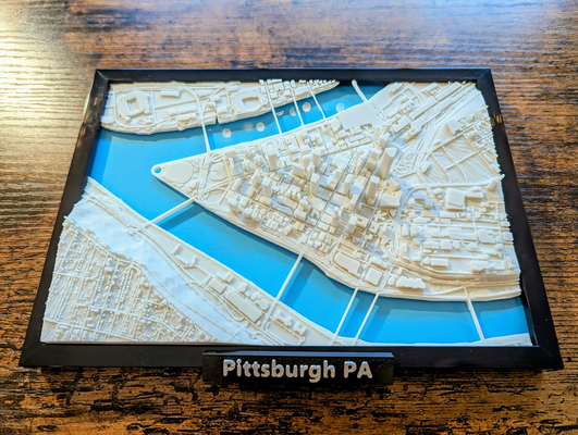 pittsburgh pensilvania 3d miniatura by jarvijar miniaturas pa mini ciudad paisaje urbano geografía terreno arquitectura mapa acereros pingüinos pittsburgh piratas acero 3d print model - Mito3D