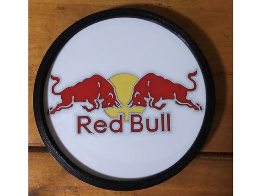 rouge taureau coaster by tjhoven74 art panneaux logos redbull 3d print model - Mito3D