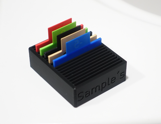 filament sample holder - flowrate s by wurschtfett 3d printer accessories samplebox box flow rate card orcaslicer bambu bambustudio 3d print model - Mito3D