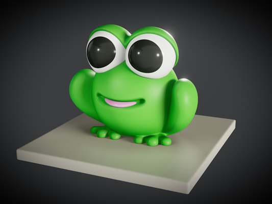 mignonne dessin animé grenouille modèle by 3dmdesign art sculptures minuscule charmant vert 3d print model - Mito3D