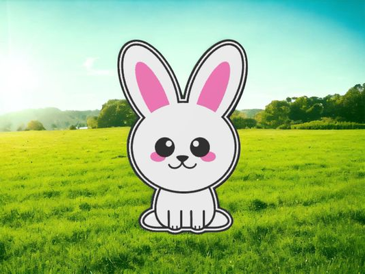 cute bunny - easy print lightbox by love prints art models easter cuteanimal jesus pink fun 3d print model - Mito3D