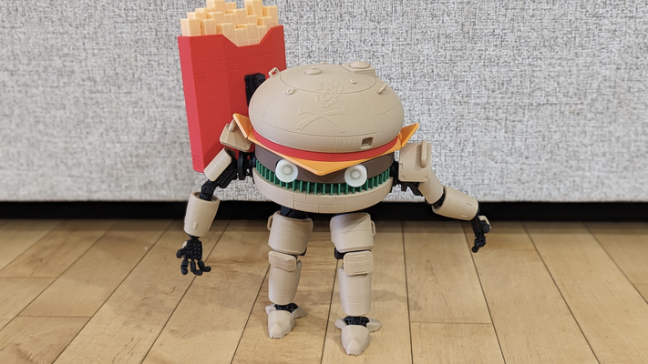 mechdonalds guardian of fries remixed by rebelbender toys & games characters character mech droid action figure 3d print model - Mito3D