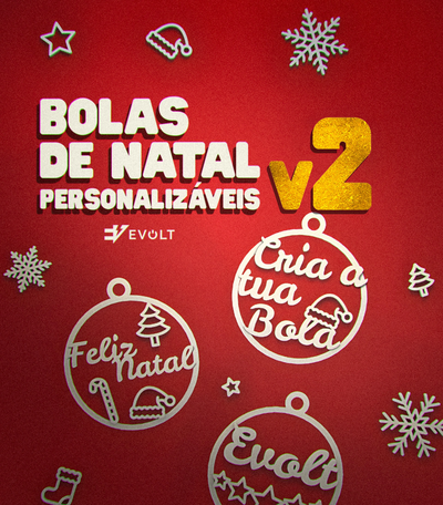 bolas natal pessoa vê v2 decora kit vel by evolt portugal casa festividades bola natal decoração árvore enfeite customizável enfeite pacote bolasdenatal personalizado 3d print model - Mito3D