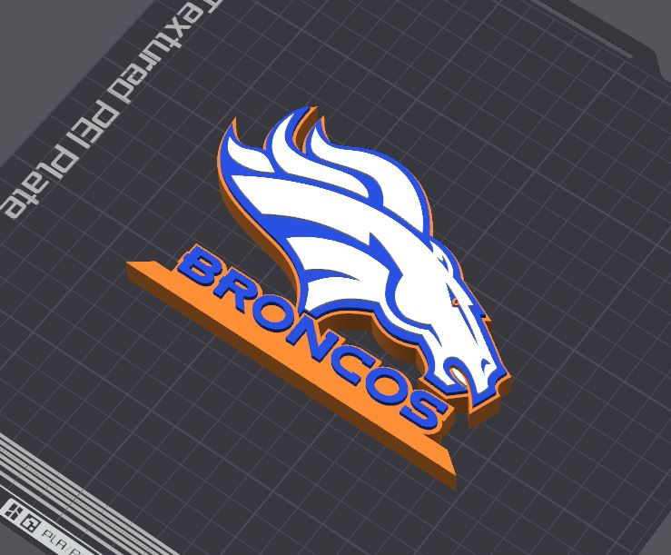 denver broncos logo masa ayakta durmak by 5kyrunn3r sanat işaretler logolar nfl ulusal futbol lig amerikan amerika birleşik devletleri spor dalları ams hazır colorado batı bölünme afc final karşılaşması 3D print model - Mito3D