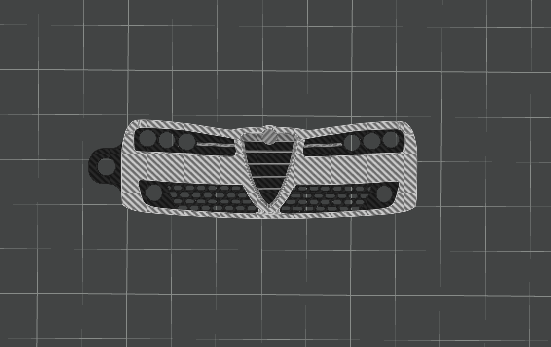 alfa romeo 159 by andy neo arte 2d macchina portachiavi chiave ams alfa159 3D print model - Mito3D