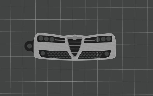 alfa romeo 159 by andy köstebek sanat 2d araba carkeychain anahtar anahtarlık ams no alfa159 3d print model - Mito3D