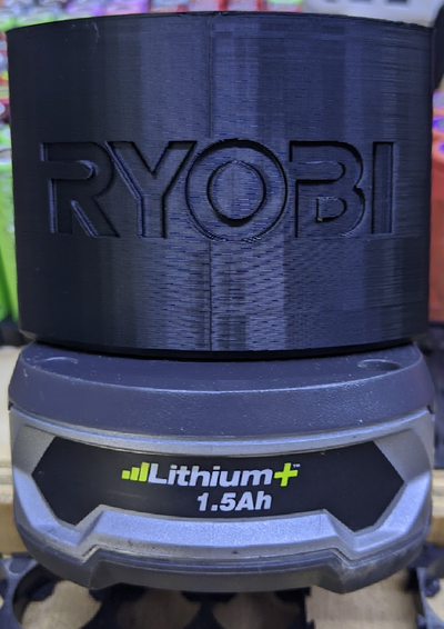 ryobi + pil kulp destek logo by akordeon araçlar organizatörler duvar binmek 3d print model - Mito3D