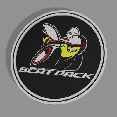 esquivar scatpack firmar by 3dg diseños arte señales logos hellcat srt coche vehiculo entusiasta garaje decoración hombre cueva 3d print model - Mito3D