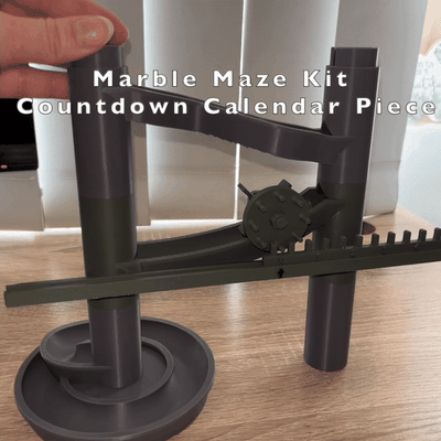 marble maze kit - countdown calendar piece by coolbeans toys & games marblemaze marblerun run components toy kids activity construction 3d print model - Mito3D