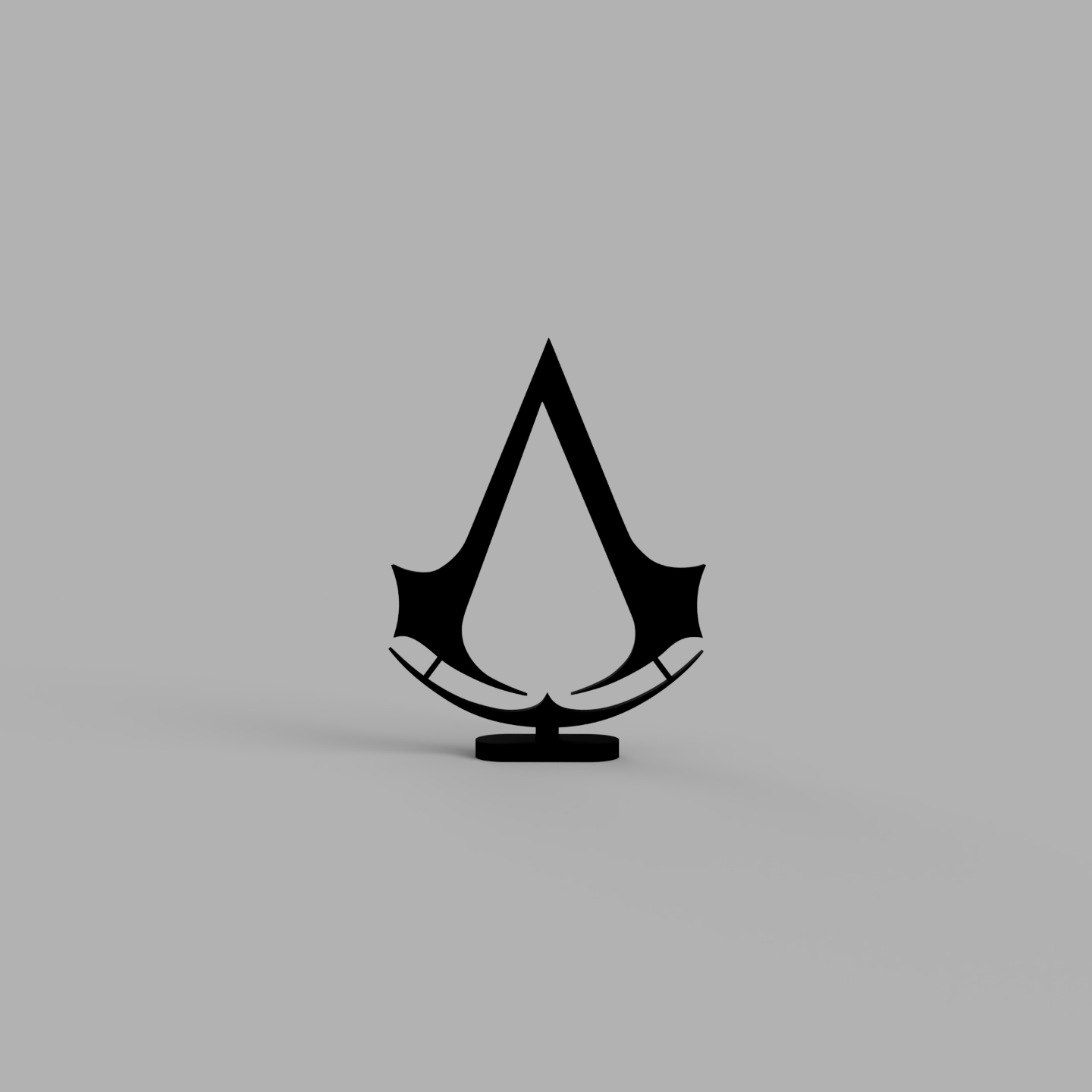 assassino credo logo in piedi by lockwick arte segni loghi assassin's creed video gioco scultura 3D print model - Mito3D