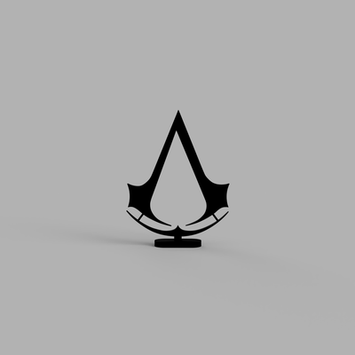 assassino credo logotipo ficar pé by lockwick arte sinais logotipos assassin's creed videogame escultura 3d print model - Mito3D