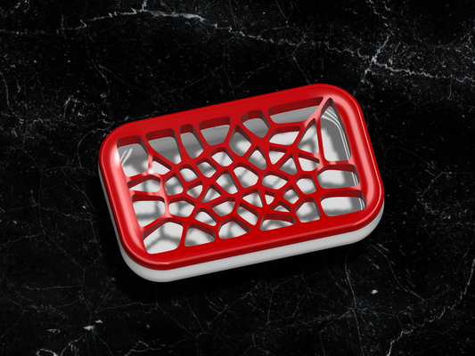 voronoi soap dish - centered tray by curiouscoon household house models soapdish pattern kitchen bathroom accessory decor soapholder design 3d print model - Mito3D