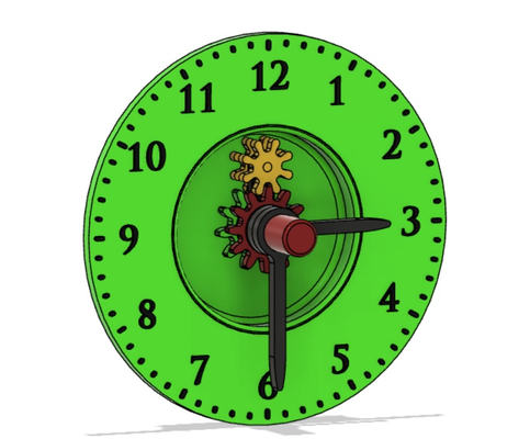 clock mechanism simple by cimdrap3 education engineering kids child teaching 3d print model - Mito3D