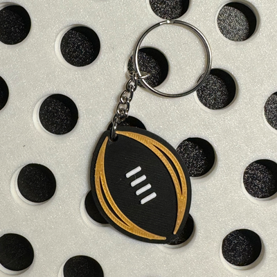 college football playoff logo keychain by 3dprintdaily art signs & logos cfp2023 fooball ncaa accessory cfp 3d print model - Mito3D