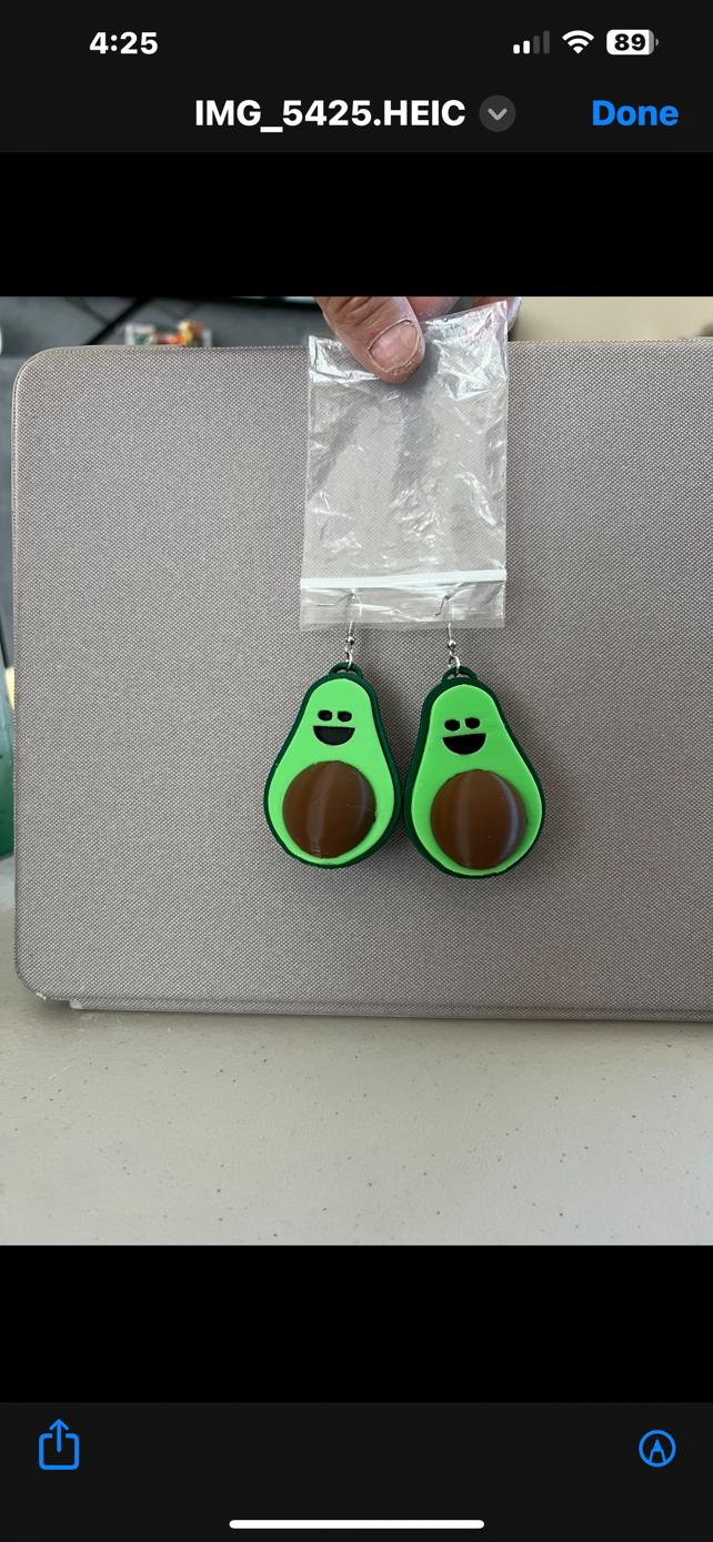 avocado earrings by blossom2023 fashion 2024 avacado 3D print model - Mito3D