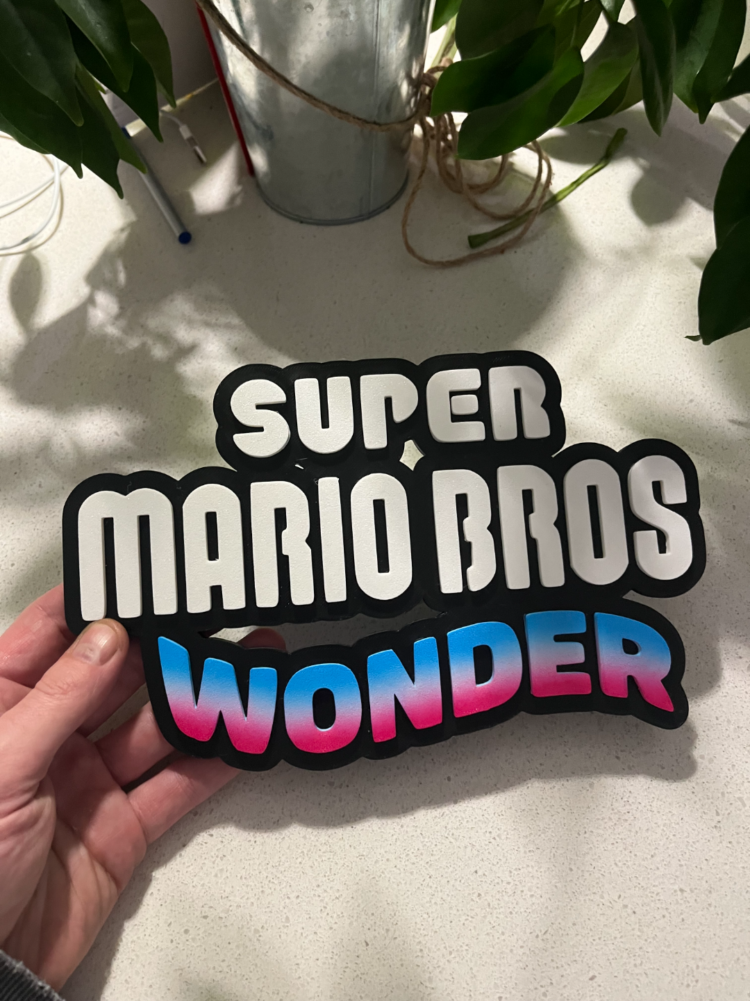 super mario bros wunder logo mauer kunst by tommy gewehr zeichen logos drucken ort pip 3D print model - Mito3D