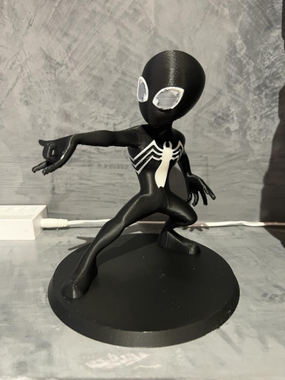 homem aranha preto terno by blossom2023 brinquedos jogos personagens maravilha 2 quadrinho livro spiderverse super heroi filme veneno simbionte 3d print model - Mito3D