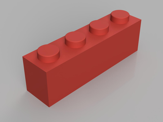 brick 1x4 v2 by gimmy3d toys & games legobrick 3d print model - Mito3D