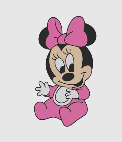 bébé minnie souris 2d art by dub1ns mouse 3d print model - Mito3D