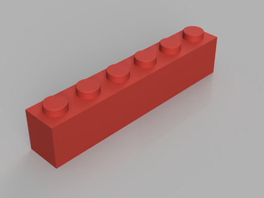 brick 1x6 v2 by gimmy3d toys & games legobrick 3d print model - Mito3D